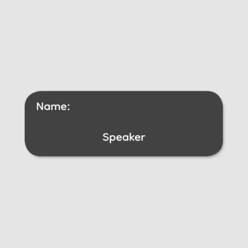 Speaker Name Pinback Tag