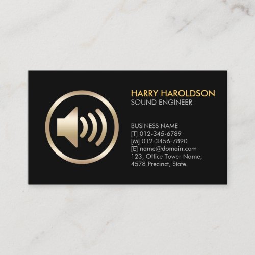 Speaker Sound Icon Sound Engineer Business Card