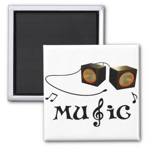 Speaker with Music Notes Magnet