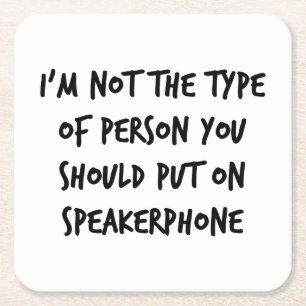 Speakerphone Square Paper Coaster