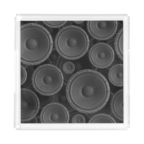 Speakers Continuous Texture Seamless Pattern Acrylic Tray