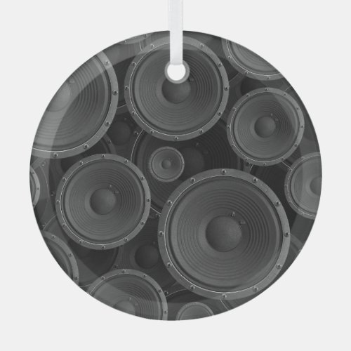 Speakers Continuous Texture Seamless Pattern Glass Ornament