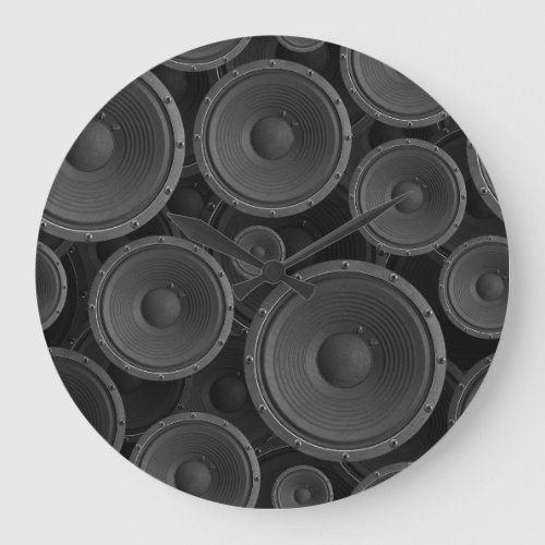 Speakers Continuous Texture Seamless Pattern Large Clock