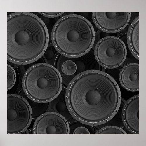 Speakers Continuous Texture Seamless Pattern Poster