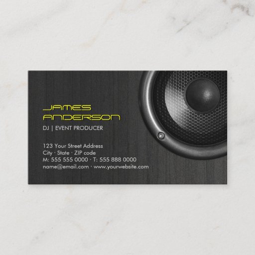 Customizable Speakers DJ Music Event Production business cards
