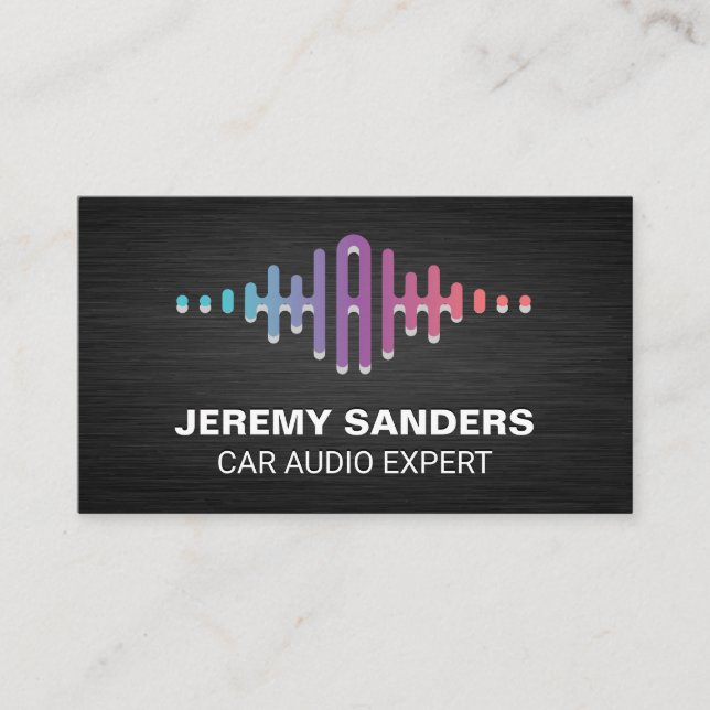 Speakers Equalizer Sound Graphic Business Card (Front)