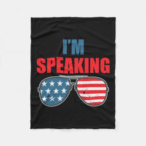 Speaking American Flag Sungles Kamala Harris Debat Fleece Blanket