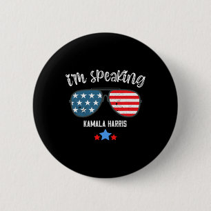 Speaking Harris 2020 Aviator Sungles American Flag Button