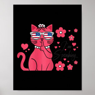 Speaking Kamala Harris Funny Pink Cat Kamala 2024 Poster