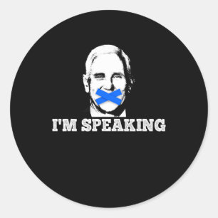 Speaking Kamala Harris Funny Vice President Debate Classic Round Sticker