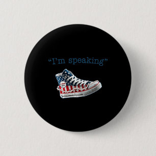 Speaking Kamala Harris President 2024 Usa Flag Sne Button