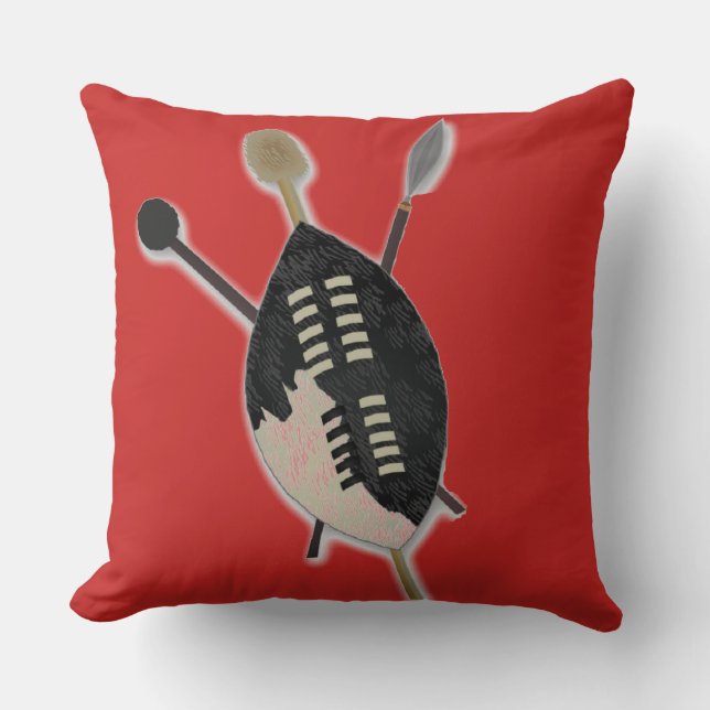 Spear and Shield Throw Pillow (Front)