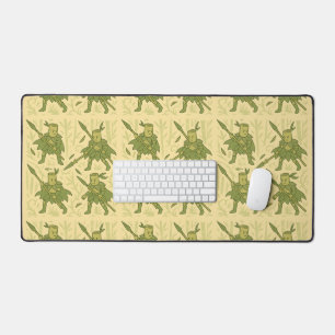 Spear Wielding Bamboo Art Desk Mat