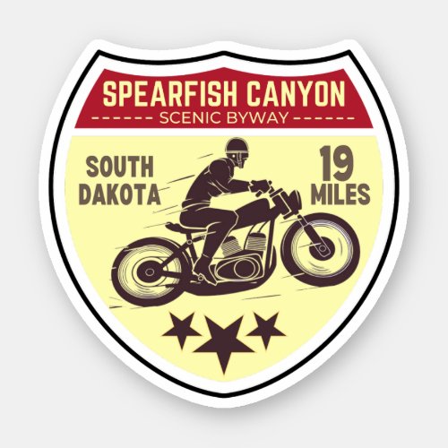 Spearfish canyon motorcycle ride Sturgis Black hil Sticker