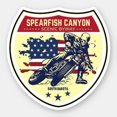 Spearfish canyon motorcycle ride Sturgis Black hil Sticker