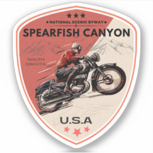 Spearfish canyon motorcycle ride Sturgis Black hil Sticker