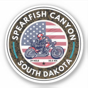 Spearfish canyon motorcycle ride Sturgis Black hil Sticker