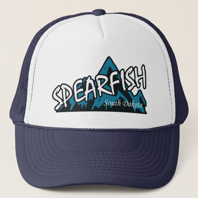 Spearfish South Dakota Mountain Trucker Hat (Front)