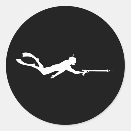 Spearfishing Diver Classic Round Sticker