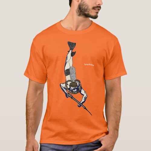 Spearfishing Diver Using a Double Hose Regulator T_Shirt