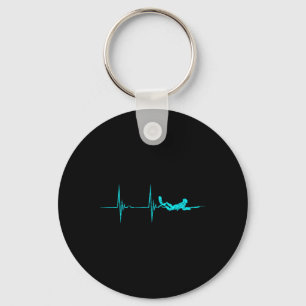 Spearfishing Heartbeat Ekg Pulse Dive Spearfisher  Keychain