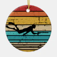 Spearfishing Vintage retro Ceramic Ornament