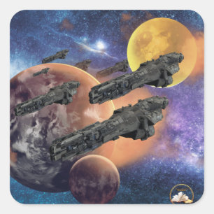 Spearhead Battleships Attack Square Sticker