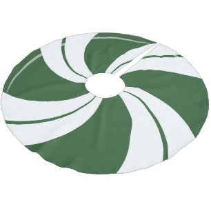 Spearmint Candy Swirl Brushed Polyester Tree Skirt