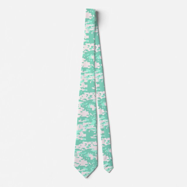 Spearmint Digital Camo Pattern Neck Tie (Front)