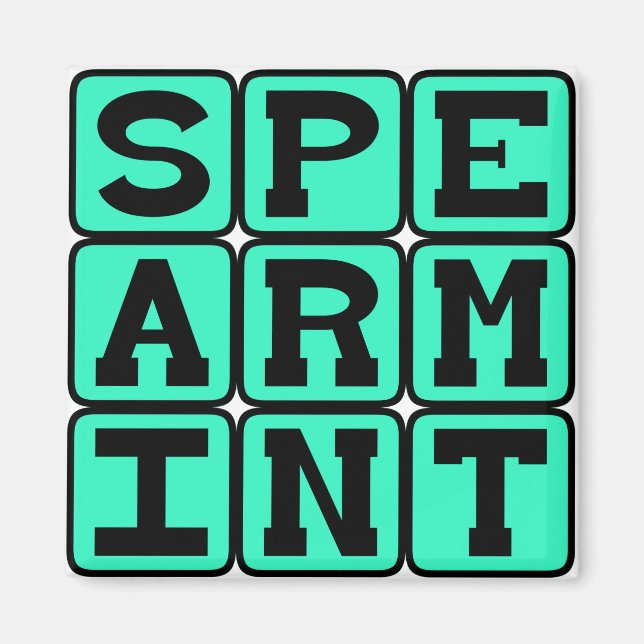Spearmint, Gum Flavor Magnet (Front)