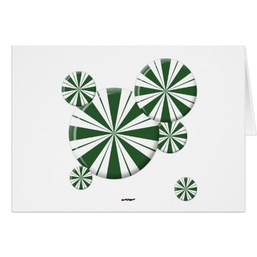 Spearmint Stripe Candy Cards (Front Horizontal)