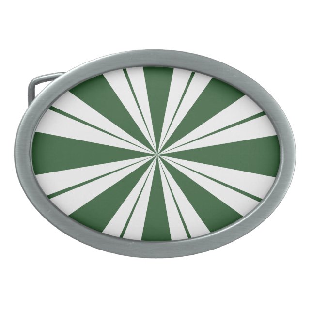 Spearmint Stripe Candy Oval Belt Buckle (Front)