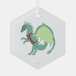 Spearmint the Green Ice Dragon Whimsical Art Glass Ornament