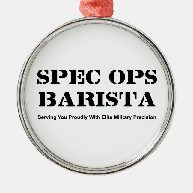 Spec Ops Barista Metal Ornament (Front)