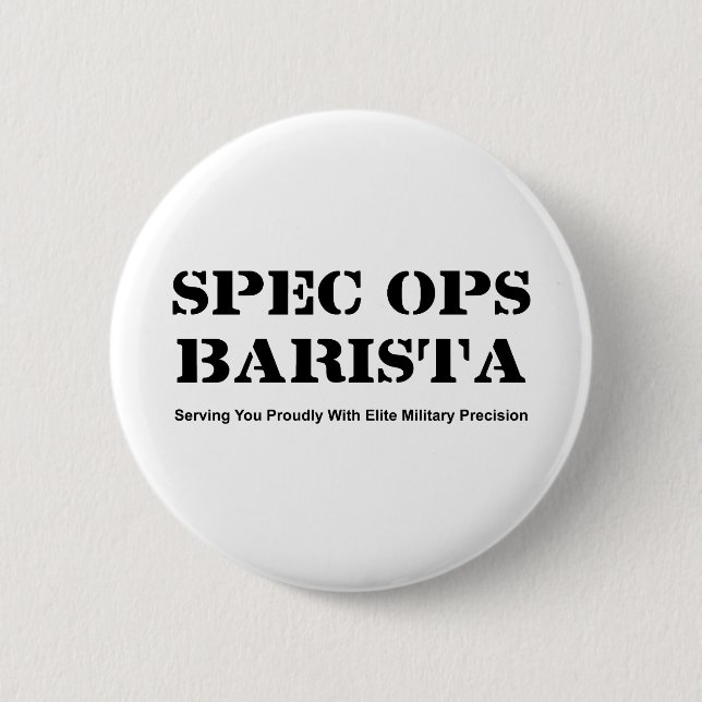 Spec Ops Barista Pinback Button (Front)