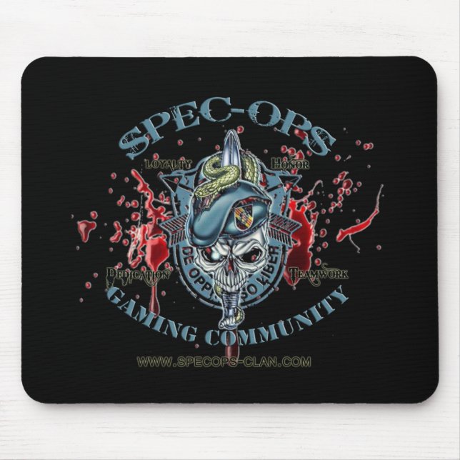 Spec-Ops Black Mouse Pad logo 2 (Front)