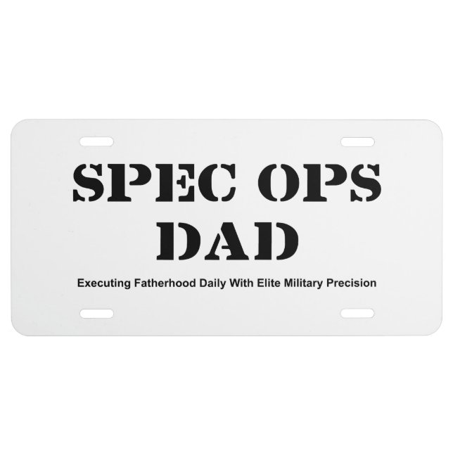 Spec Ops Dad License Plate (Front)