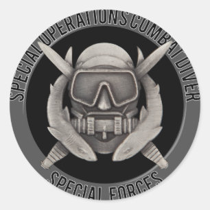 Spec Ops Diver Classic Round Sticker