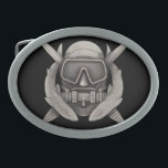 Spec Ops Diver Oval Belt Buckle<br><div class="desc">Original photo cutout of the Special Operations Combat Diver badge</div>