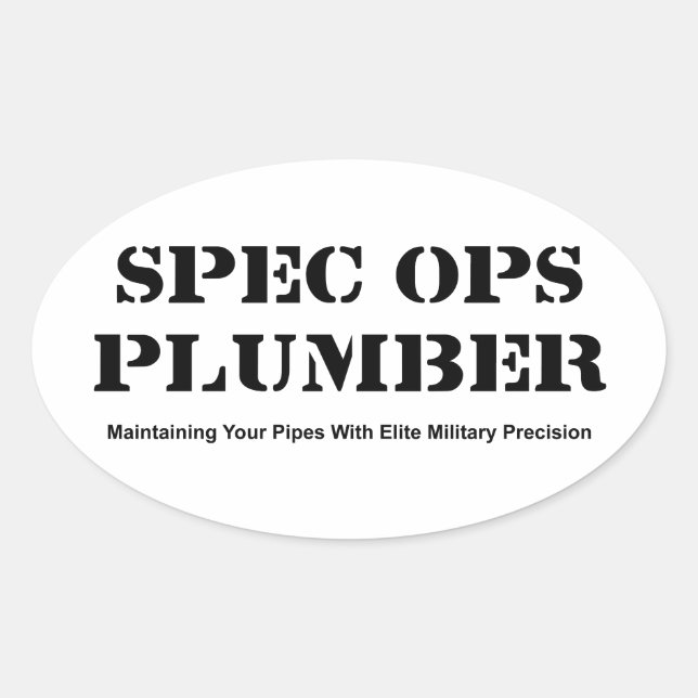 Spec Ops Plumber Oval Sticker (Front)