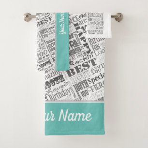 Special 100th Birthday Party Personalized Gifts  Bath Towel Set