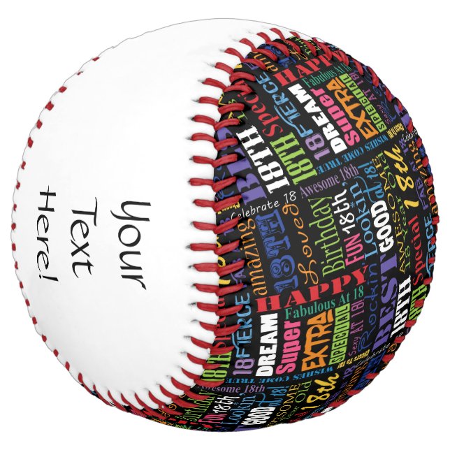 Special 18th Birthday Party Personalized Monogram Softball (Angled)
