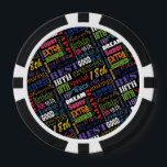 Special 18th Birthday Party Photo With Monogram Poker Chips<br><div class="desc">Unique and special typography themed 18th birthday party decor and gifts. Text includes fierce and fab at 18. fabulous at 18, amazing 18th birthday party, extra special 18th birthday, happy 18th birthday, rocking 18th birthday, looking good at 18, and amazing 18th birthday. Bright colorful text in yellow, pink, purple, blue,...</div>