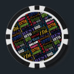 Special 18th Birthday Party Photo With Monogram Poker Chips<br><div class="desc">Unique and special typography themed 18th birthday party decor and gifts. Text includes fierce and fab at 18. fabulous at 18, amazing 18th birthday party, extra special 18th birthday, happy 18th birthday, rocking 18th birthday, looking good at 18, and amazing 18th birthday. Bright colorful text in yellow, pink, purple, blue,...</div>