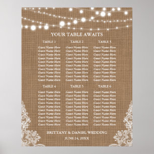 Special 1 - Burlap Lights Seating Chart Poster