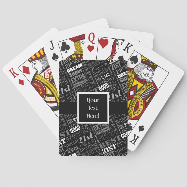 Special 21st Birthday Party Personalized Monogram Poker Cards (Back)
