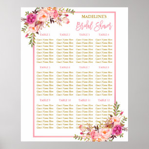 Special 2 - Pink Blush Floral Gold Seating Chart