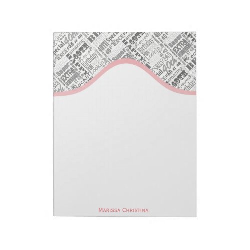 Special 40th Birthday Party Personalized Gifts Notepad