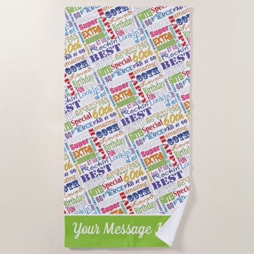 Special 60th Birthday Party Personalized Gifts Beach Towel