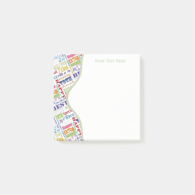 Special 70th Birthday Party Personalized Gifts Post-it Notes (Front)